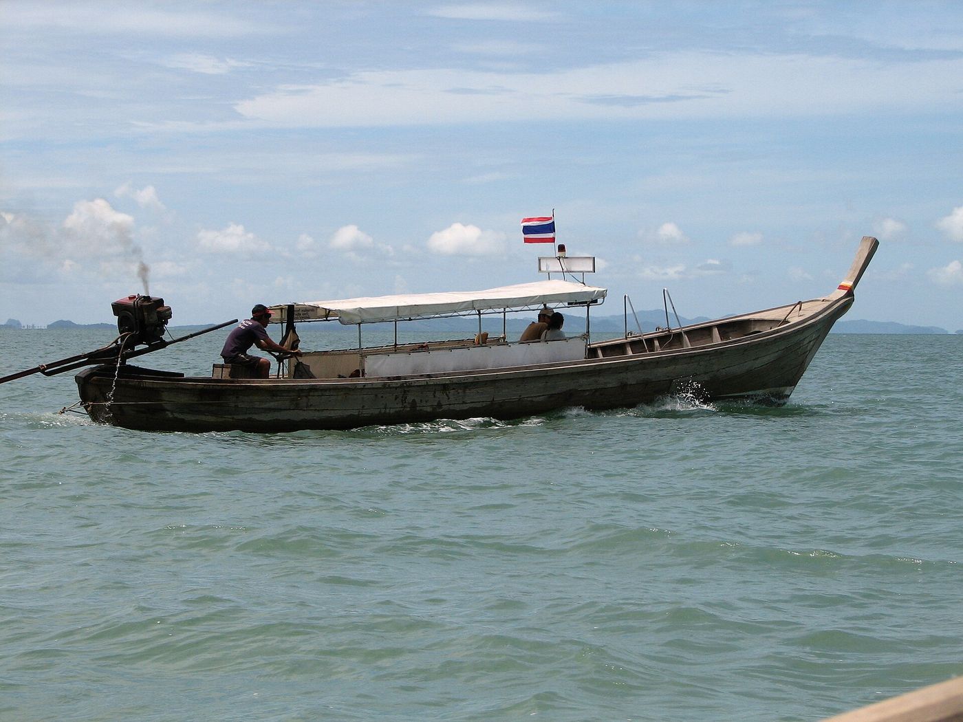 A longtail boat carrying passengers to Railay